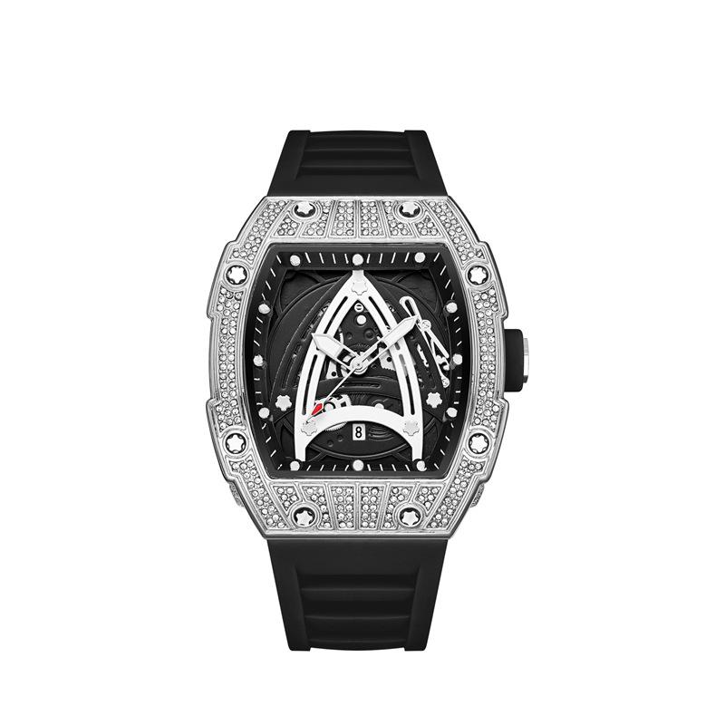 Zido Men s Retro Luminous Large Dial Diamond Sport Watch Watch Only