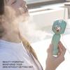 Lovely Handheld Misting Fan With Atomization Function USB Rechargeable Small Pocket Mist Fan 500mAh White