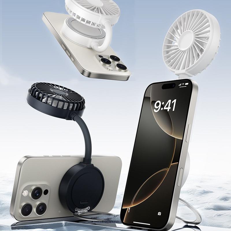 Mini magnetic fan, USB charging portable small fan, suitable for iPhone and magnetic phones and magnetic phone cases