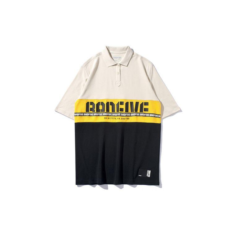 

Спортивное поло свободного кроя с принтом букв Li Ning, колор-блок, женские топы APLP018-1 XL