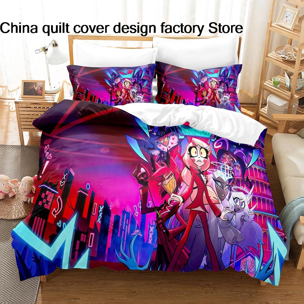 HotHazbin Hotel Charlie Bedding Set 3PCS Anime Print Duvet Cover All Sizes Customizable for Fans Bedroom
