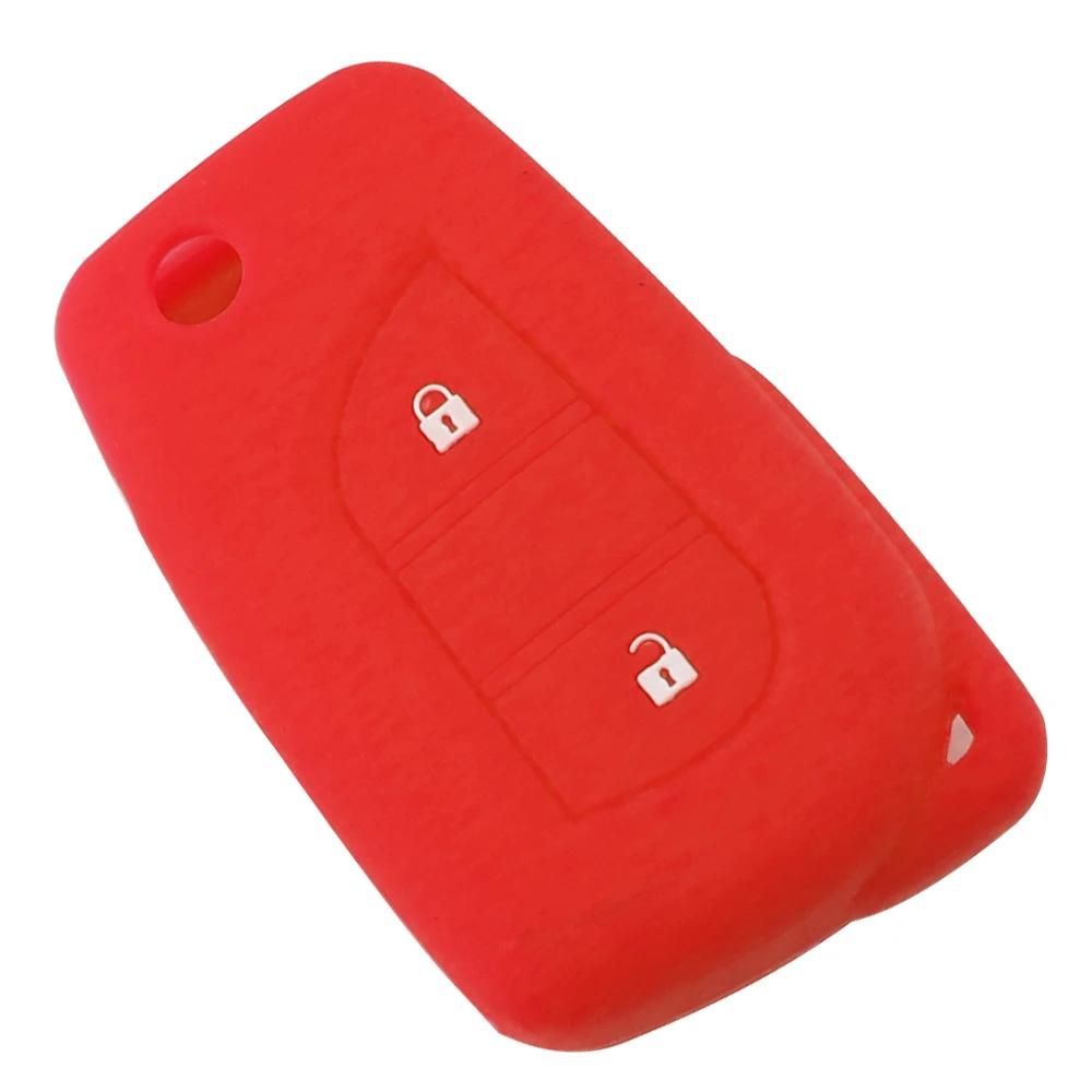 Silicone Rubber Car Key Cover Case Shell Set Protector Fob For Toyota Aygo Yaris Highlander Camry Rav4 2 Button Key Holder