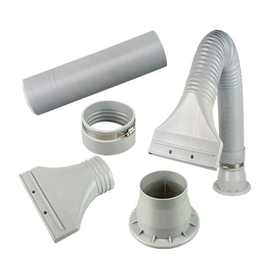 Flache Basis Auspuffadapter Klimaanlagenschlauchadapter, AC-Fensterdichtung Lüftungsset Nicht-permanent für Drehflügel Dachfenster, 100mm Anschluss Tragbar