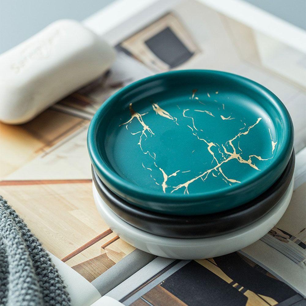 Lehká luxusní keramická krabička na mýdlo Snadno omyvatelná Vysoce kvalitní podnos na mýdlo Kulatý tvar Mýdlenka Kuchyně