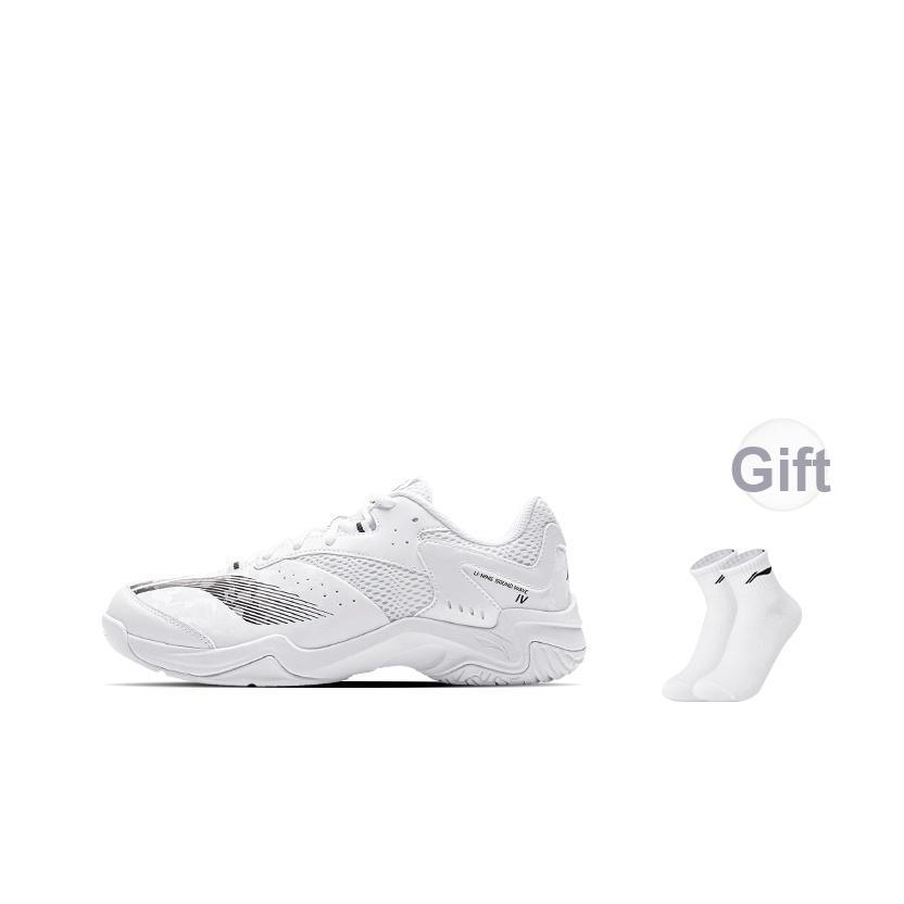 Li Ning Sound Wave IV Comfortable Fashion Durable Breathable Low-Top Badminton Shoes Unisex sneaker White AYTV015-4