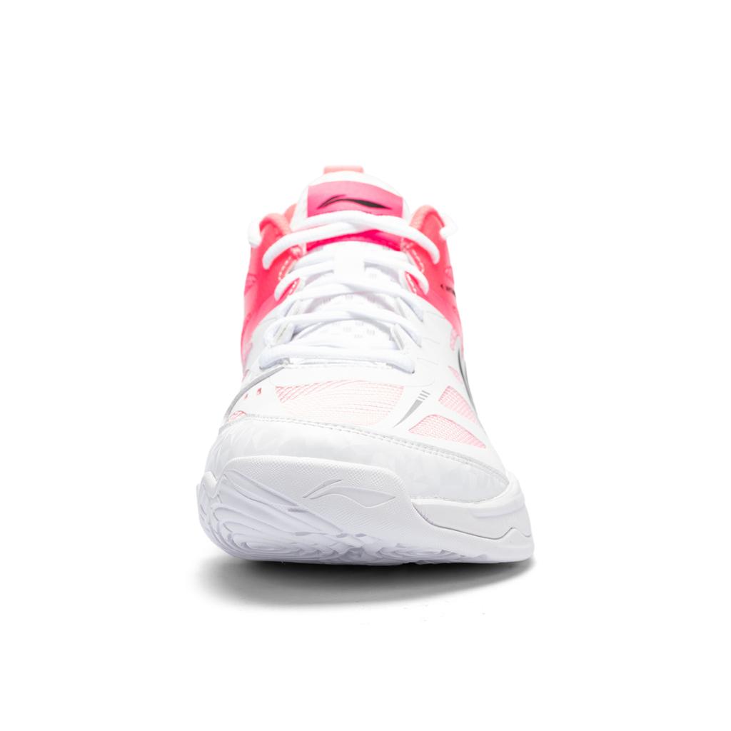 Li Ning Sports Comfortable Shock Absorption Rebound Low-Top Badminton Shoes Unisex Shoes White Pink AYTV017-2