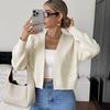 Cardigan de Malha Bordado Cor Sólida Minimalista TikTok Europa Outono/Inverno 2026