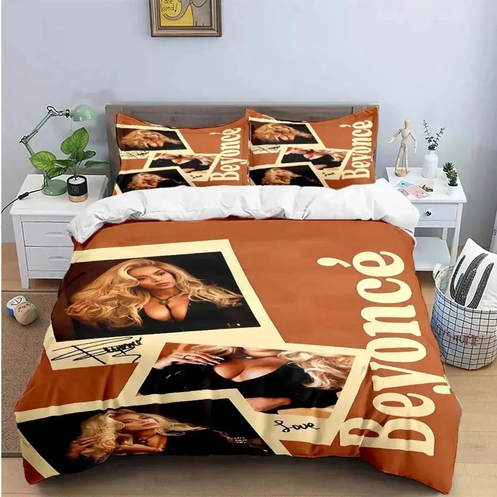 Luxury New 3D Print Pop Female Singer B-Beyonce Bedding Set Boys Girls Duvet Cover Pillowcase Boys Adult Home Textileextile