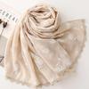 Used FASELE Stole Muffler Scarf Large Thin Lightweight Floral Soft Cotton Linen Style Spring Summer Autumn Winter UV Cut Air Conditioning Protection