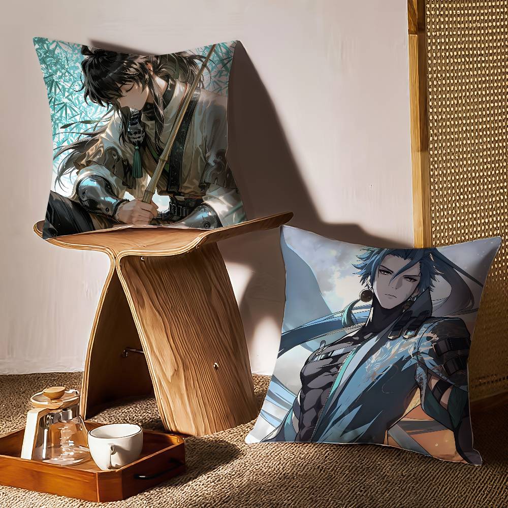 Cool Qiuyuan W-Wuthering Waves-MT Pillow Case Printing Pillowcase Living Room Sofa Cushion Cover Bedroom Room Decor