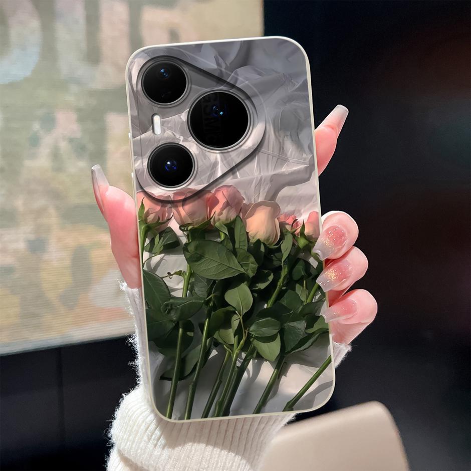 Case For Huawei Pura 80 Pro Plus Ultra Cartoon Heart Soft Silicone Shockproof Bumper Cover For HuaweiPura80ProPlus 80Ultra Funda