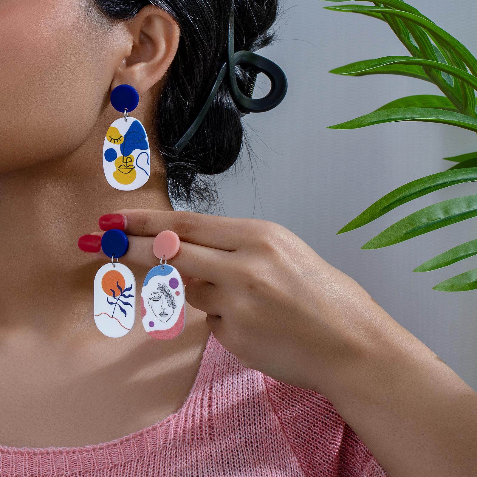 

Exquisite Pink Geometric 3D Print Earrings: Spring/Summer Niche Style
