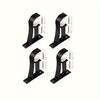 Black Wall-Mounted Curtain Rod Brackets, Durable Sturdy Brackets for Curtain Rods
