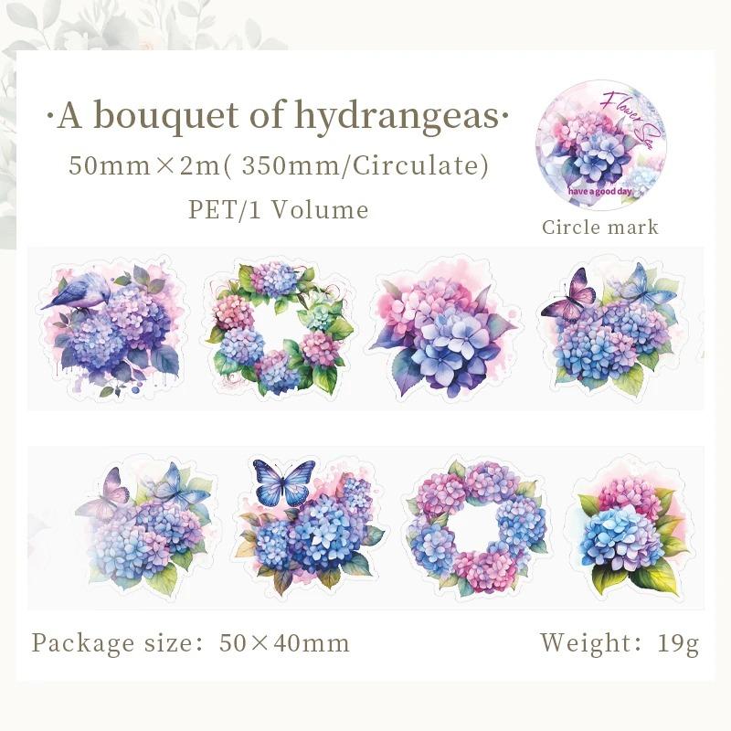 2m 1 Rolle PET Pflanze Blumen Klebeband Aufkleber Dekorative Collage Klebstoff Diy Scrapbooking Hand Made Masking Tape