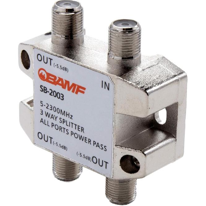 BAMF 3-Way Coax Cable Splitter Bi-Directional MoCA 5-2300MHz