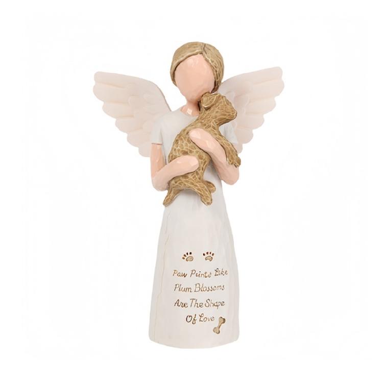 Dog Angel Figurine Statue Angel of Friendship Remembrances Gift Pet Memorials Gift Table Ornament for Office Home Decors