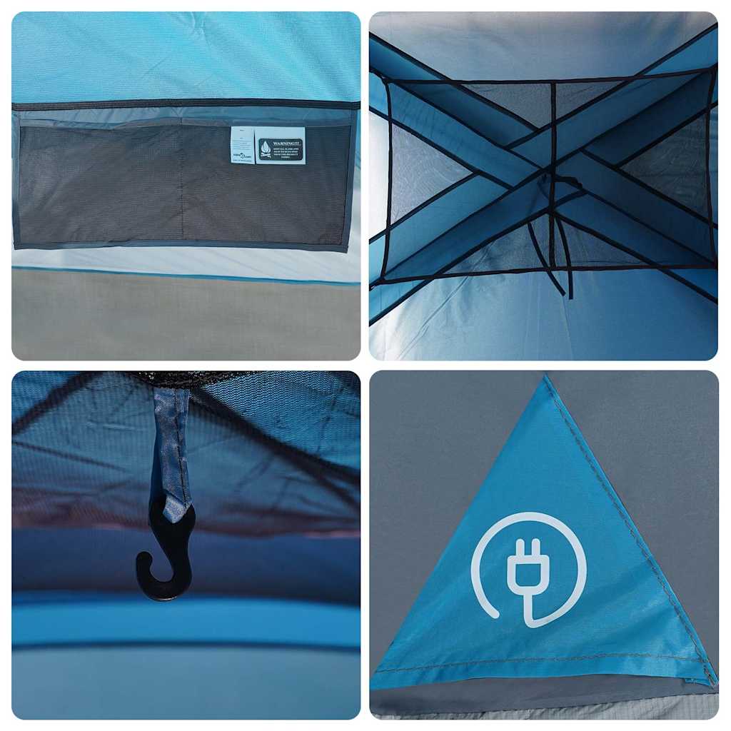 10 Person Family Tent Blue Waterproof
