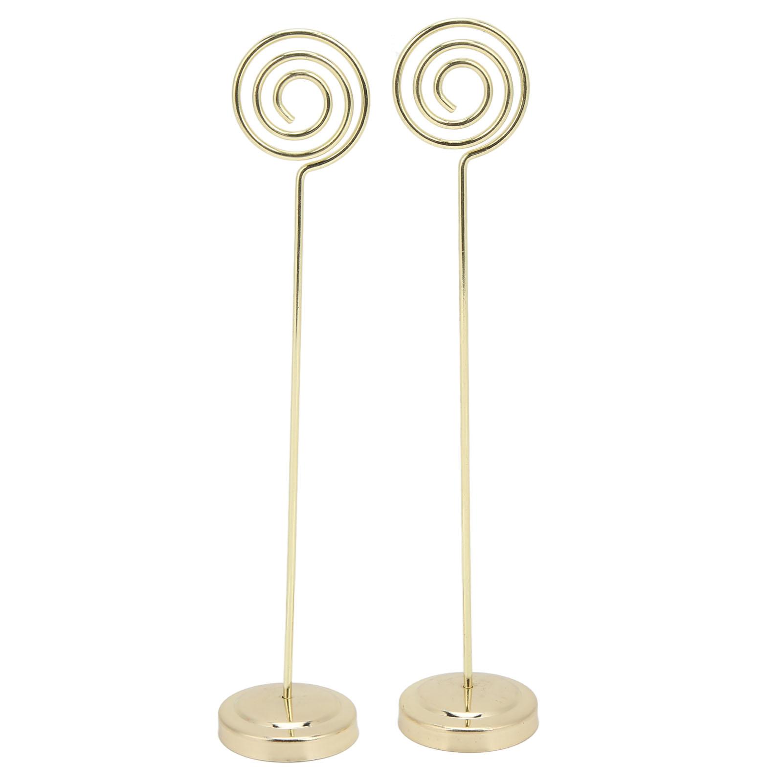 

2Pcs Table Number Holder 200mm Round Metal Steady Semicircle Convex Design Electroplating Technology Photo HolderGold золотий
