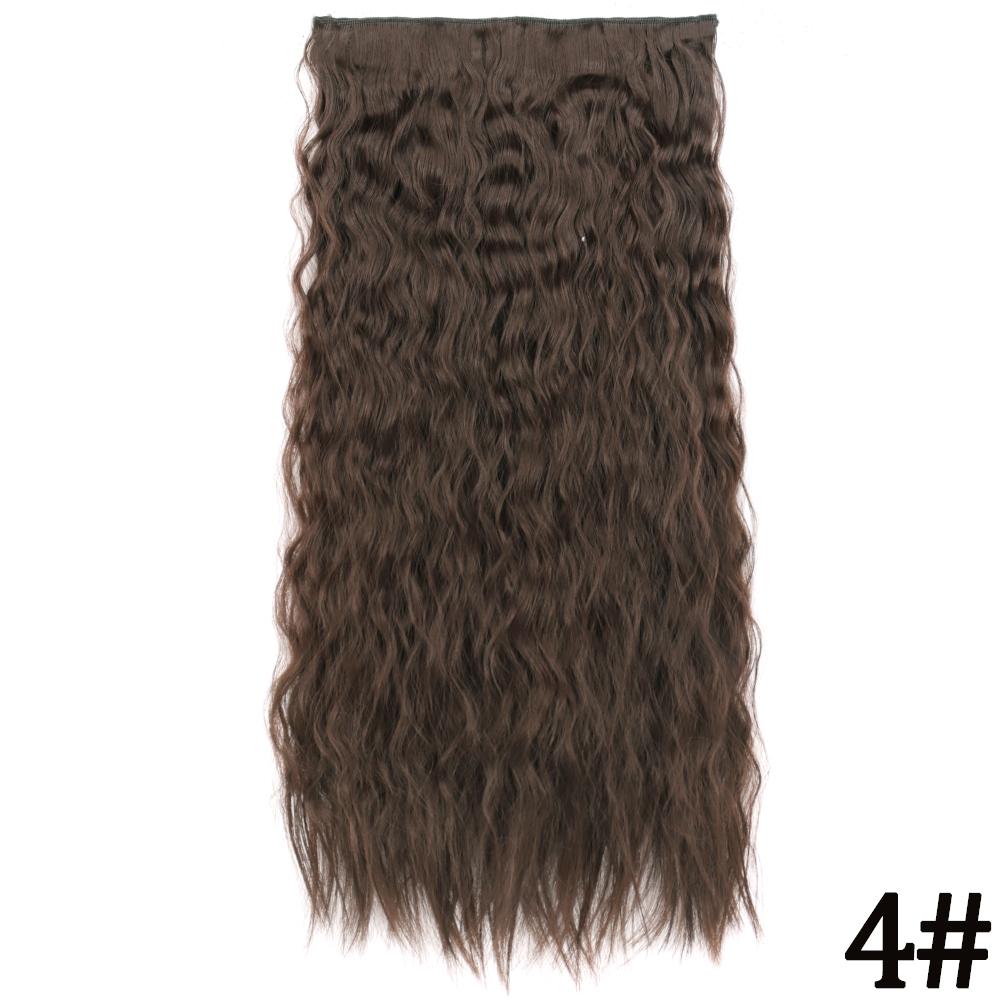 MERISIHAIR Women Fashion Long Straight Synthetic Fiber Hair Extensions 5 Clips Invisible Hairpiece for Daily Wear