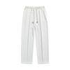 Men's White Textured Wide Leg Pants - Drawstring Waist Lightweight Casual Streetwear Trousers