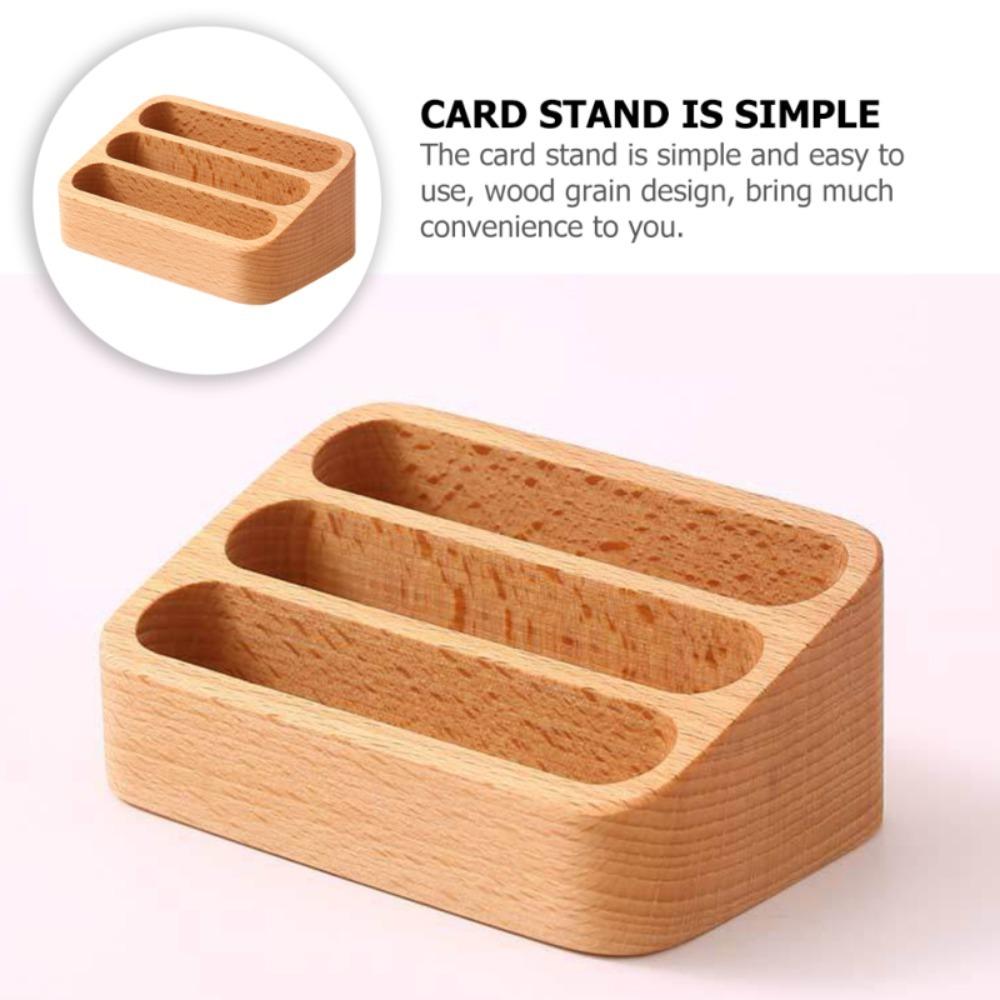 Display Stand Solid Wood Desktop Business Card Wood Business Card Display Stand  Business Card