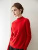 Women's 100% Pure Cashmere Rolled Hem Sweater, Half-High Neck, Autumn/Winter Knit Base Layer