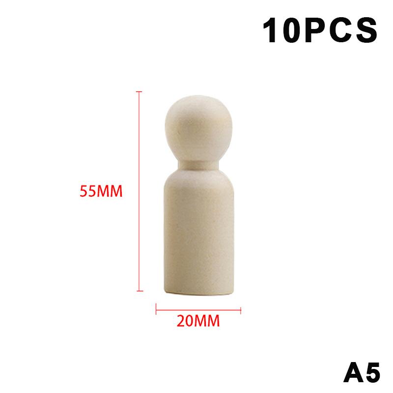 10Pcs Unfinished Wooden Figures Suitable Natural Color Unfinished Wood Peg Dolls Women Men Wooden Peg Dolls Diy Paintable Home