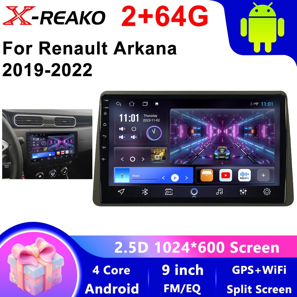 Android  Head Unit For Renault Arkana 2019-2022 Carplay Auto Car Radio Multimedia Video Player Navigation GPS 4G WIFI QLED