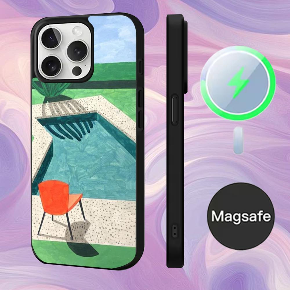 

Art D-David Hockney Paintings Phone Case For iPhone 16,15,14,13,12,11,Pro,Max,Plus,Mini,Magsafe,Magnetic Wireless Charging Case iPhone13