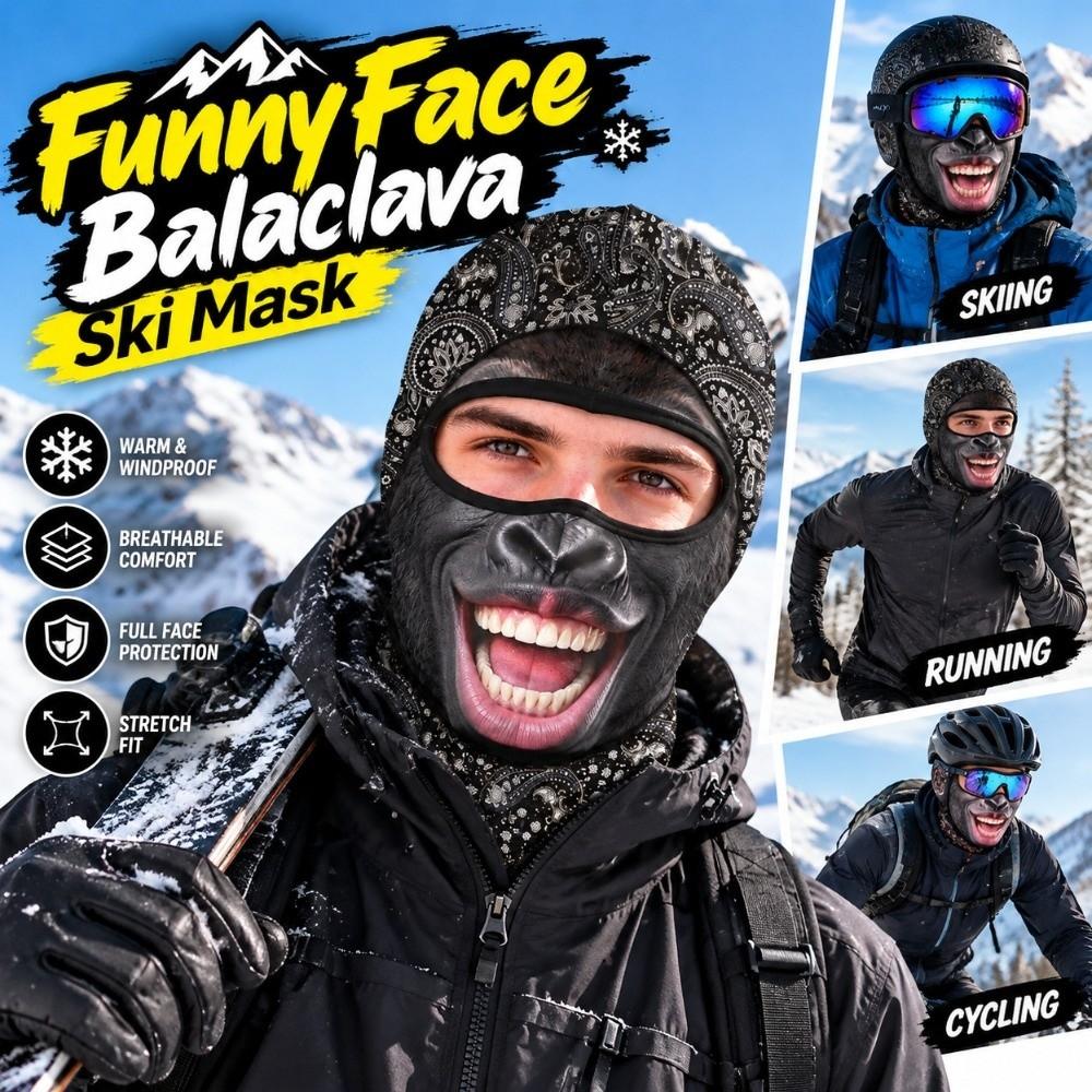 Windproof Funny Face Balaclava Ski Mask 3D Printed Balaclava Face Cover Ski Mask  Winter Outdoor