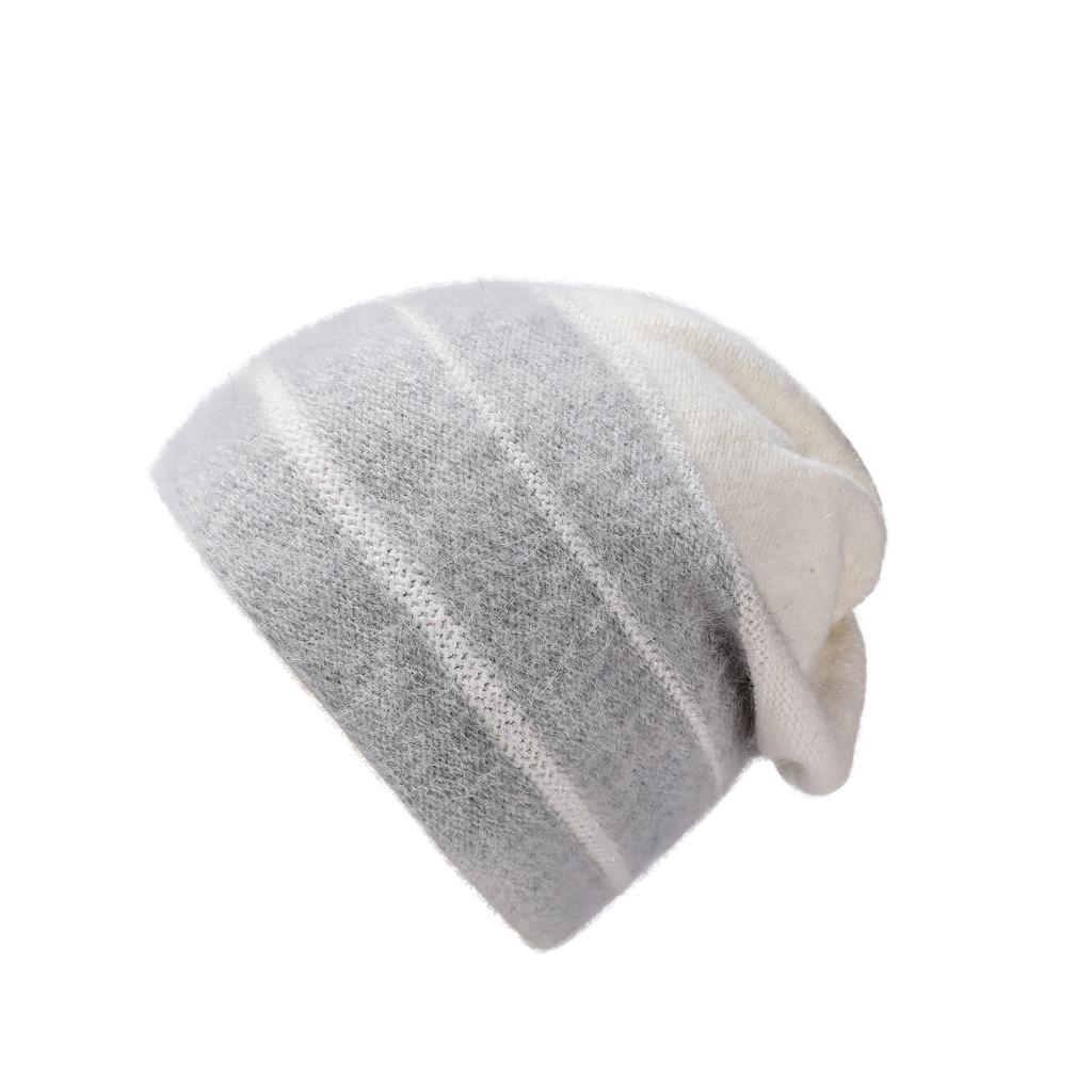 Autumn and Winter Hat Women's Gradual Change of Color Knitted Wool Hat Fashion Versatile Warm Pile Hat