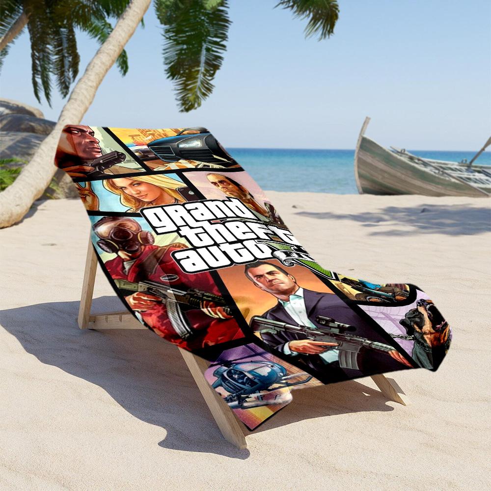 Grand Theft Auto Beach Towel Super Soft Absorbent Comfortable Lightweight