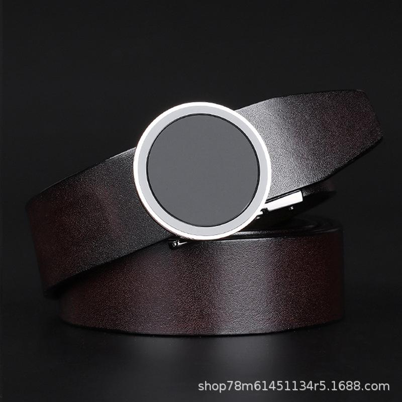 

Мужской ремень из коровьей кожи Advanced Sense с автоматической пряжкой первого слоя, повседневный деловой универсальный ремень, модный, простой, трендовый The extended model can be customized темно-коричневого