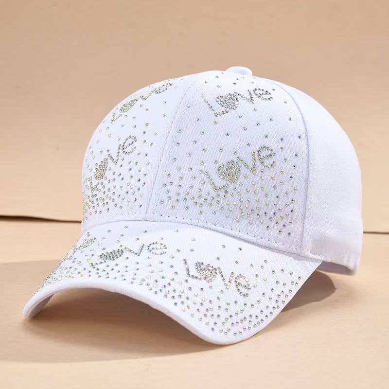 Fashion Hot Diamond Love Peaked Cap Trendy Face Small Baseball Cap Spring And Autumn Sunscreen Sun Hat Source
