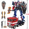 31CM Transformation Optimus Prime Robot Car Toys Truck Head Metal Weapons Suit Gold Black Autobots Action Figure Model Toys Gift