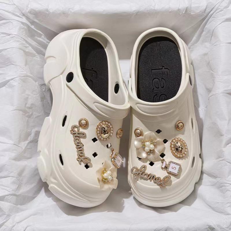 

Летняя женская обувь без каблука, на плоской подошве, кроксы 36-37