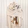 American Old Money Style Lazy Double-headed Leopard Silk Scarf Shawl Female Noble Light Luxury Temperament Versatile Scarf Air Conditioner Outside the