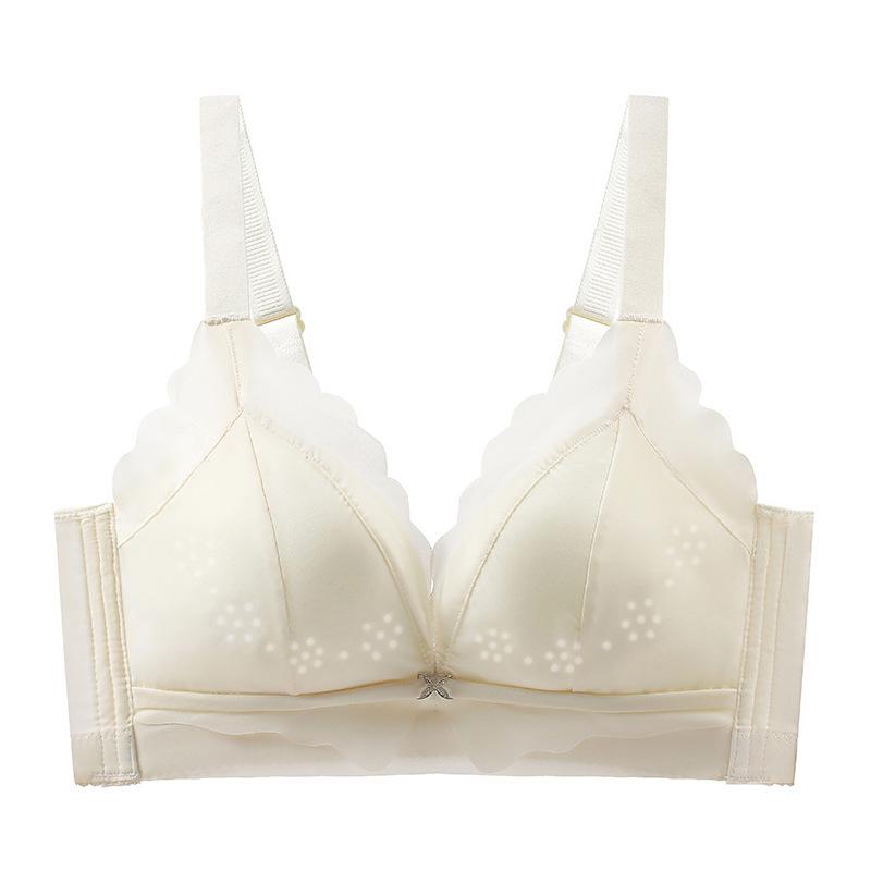 

Paper cup, light and breathable, hole cup, contrasting color, no steel ring, bra gathered, new breasts 34/75bc through cup шампанского