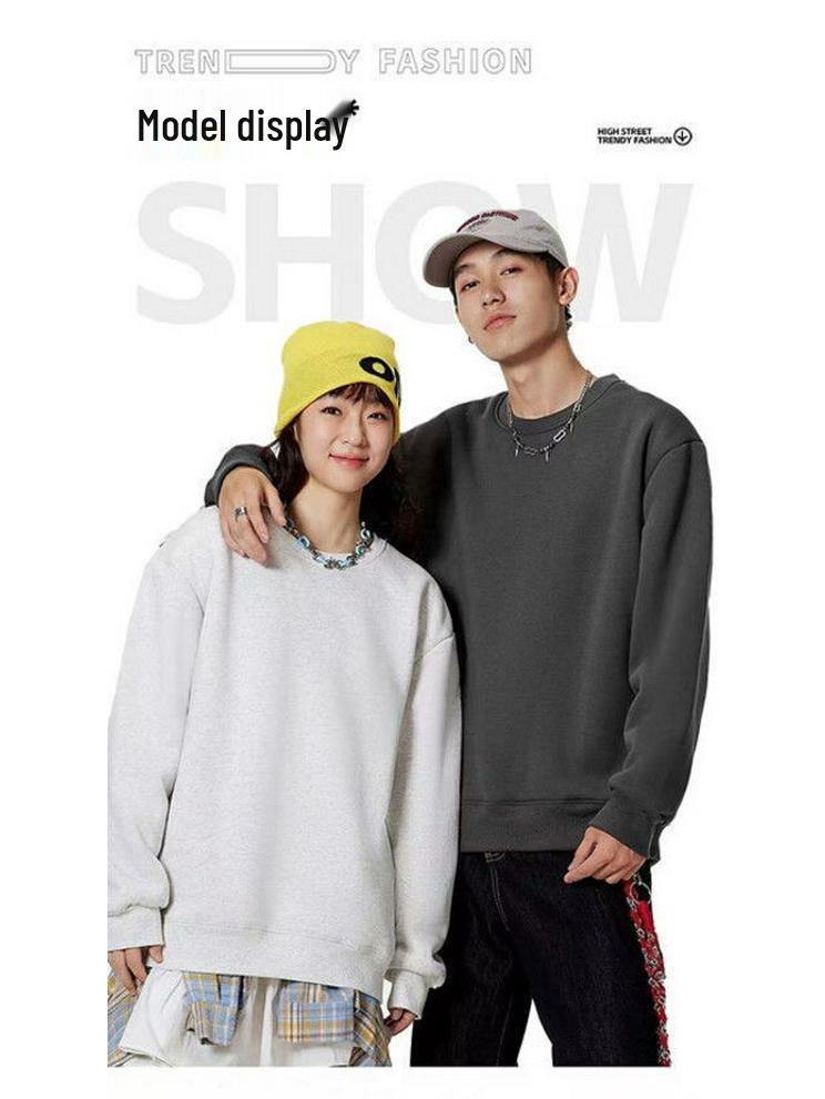 Men's 2024 Winter Thick Lambswool Hoodie - Round Neck, Solid Color, Long Sleeve, Velvet-Enhanced Warm Fleece.