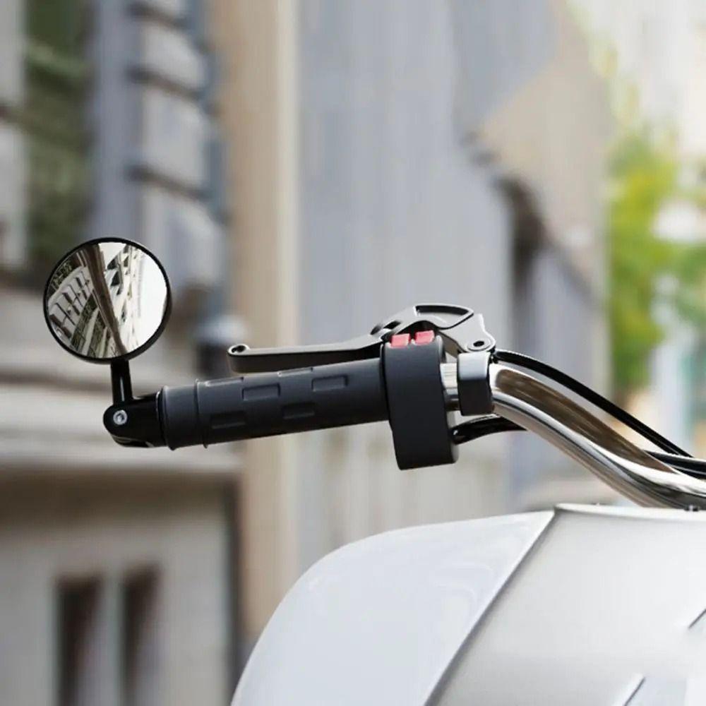 2Pcs Full Angle Motorbike Handlebar Mirror Flat/Convex Handle Bar End Mirror for 16-18mm ID Handle