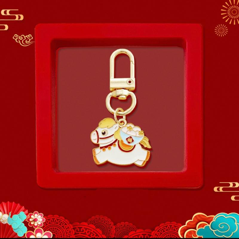 Festival Key Holder 2026 Year Of The Horse Keychain Pendant Cartoon Pony Backpacks Charm For New Year Gifts