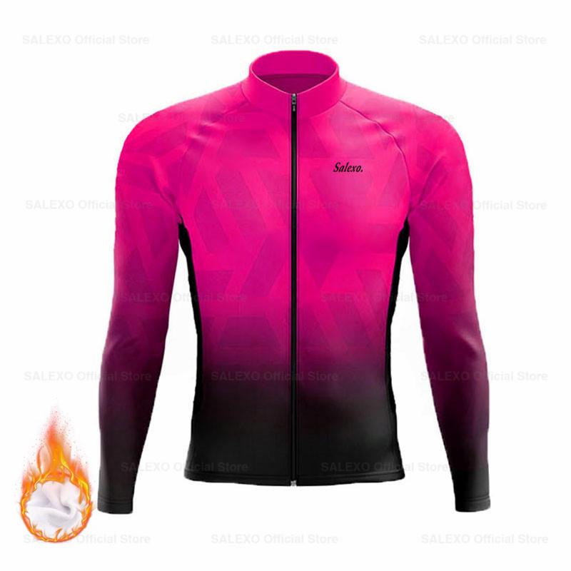 Neue Salexo Winter Radtrikots Herren Thermofleece Langarm Fahrradbekleidung MTB Ropa Ciclismo Fahrraduniform Fahrradtrikot Set