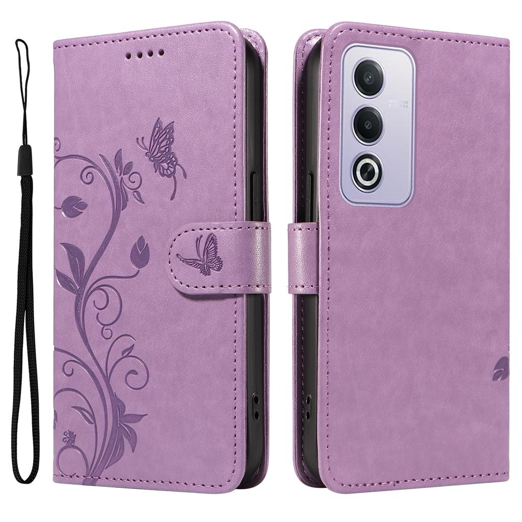 For Oppo A5 4G/5G/A80 5G/A3 5G/A3 Pro (India) 5G/A3 Pro (Global) 5G PU Leather Cases Flower Pattern Wallet Cover with Strap