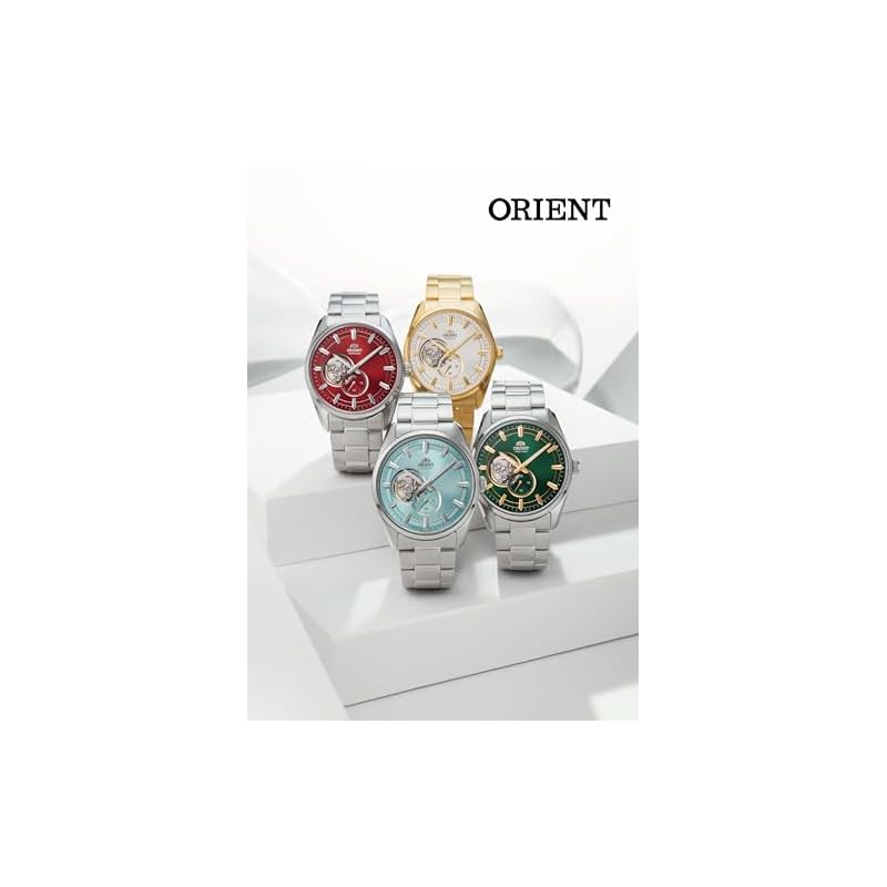 Orologio Automatico Orient RN-AR0010R da Uomo, Contemporaneo, Semi-Scheletrato con Design Open Heart, Rosso, con Garanzia del Produttore Giapponese