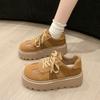 Muffin Platform Heightening Shoes Children's New Autumn and Winter Brown Retro Small Casual Board Shoes