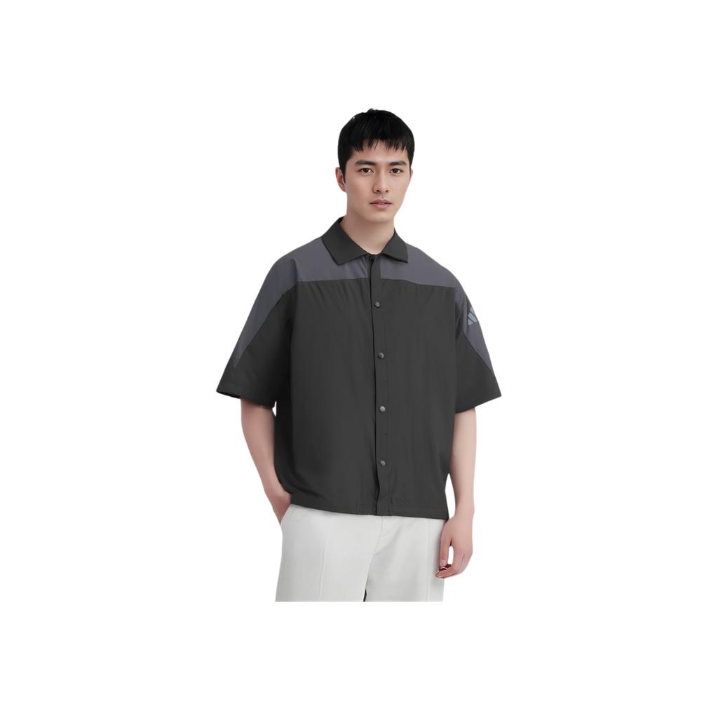 Adidas City Escape Lightweight Comfortable Loose Fit Polo Shirt Men Shirts Black JZ8404