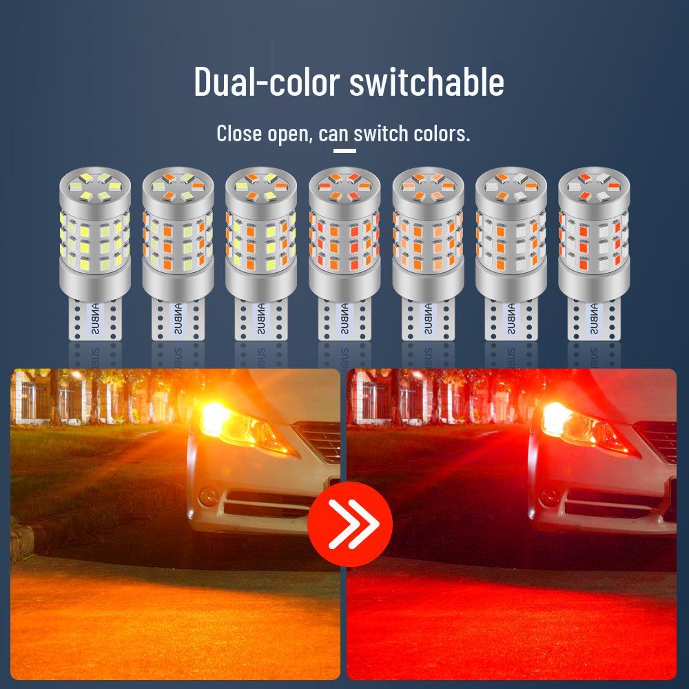 Motorcycle & Car Dual Color High Brightness T10/T15 42SMD Parking/Turn Signal W5W Tail Light Bulb