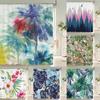 Tree Leaves Pattern Bath Curtain Waterproof Fabric Shower Curtains Flowers Bathtub Screen with Hooks for Bathroom Home Decor