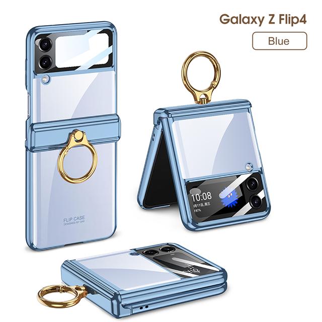 Gkk Original Samsung Galaxy Z Flip 4 5g Protective Case Magnetic Hinged Shell Film All -In -One Phantom Protective Case