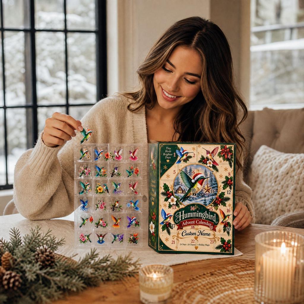 2D Flat -Day Holiday Advent, Countdown Calendar with Surprise Items for Christmas